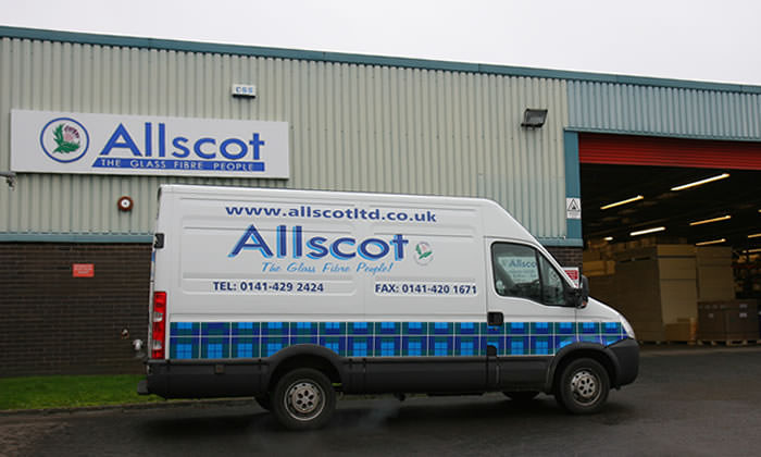 Allscot Glass Fibre Warehouse and Van